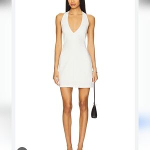 Lioness brand women’s White Pinstripe Halter Dress Size XS new with tags